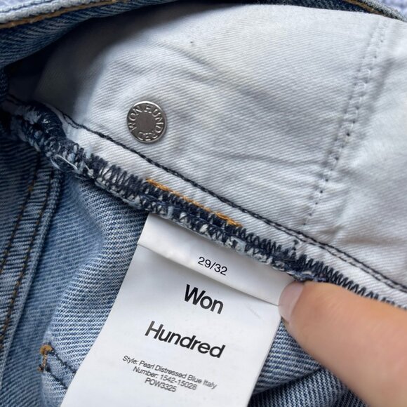 Won Hundred Blue Distressed Pearl Jeans - Picture 6 of 8